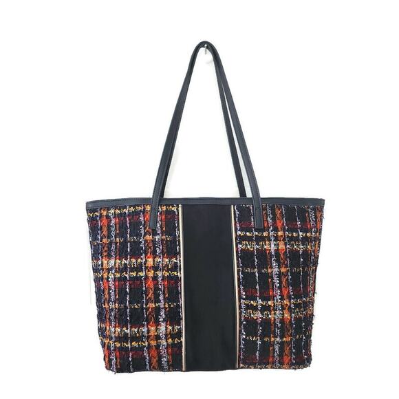 Chico's Women's Retro Look Navy Blue and Multi Color Large Tote - Picture 1 of 7